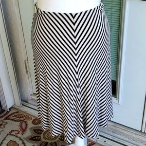 Black and cream striped skirt
